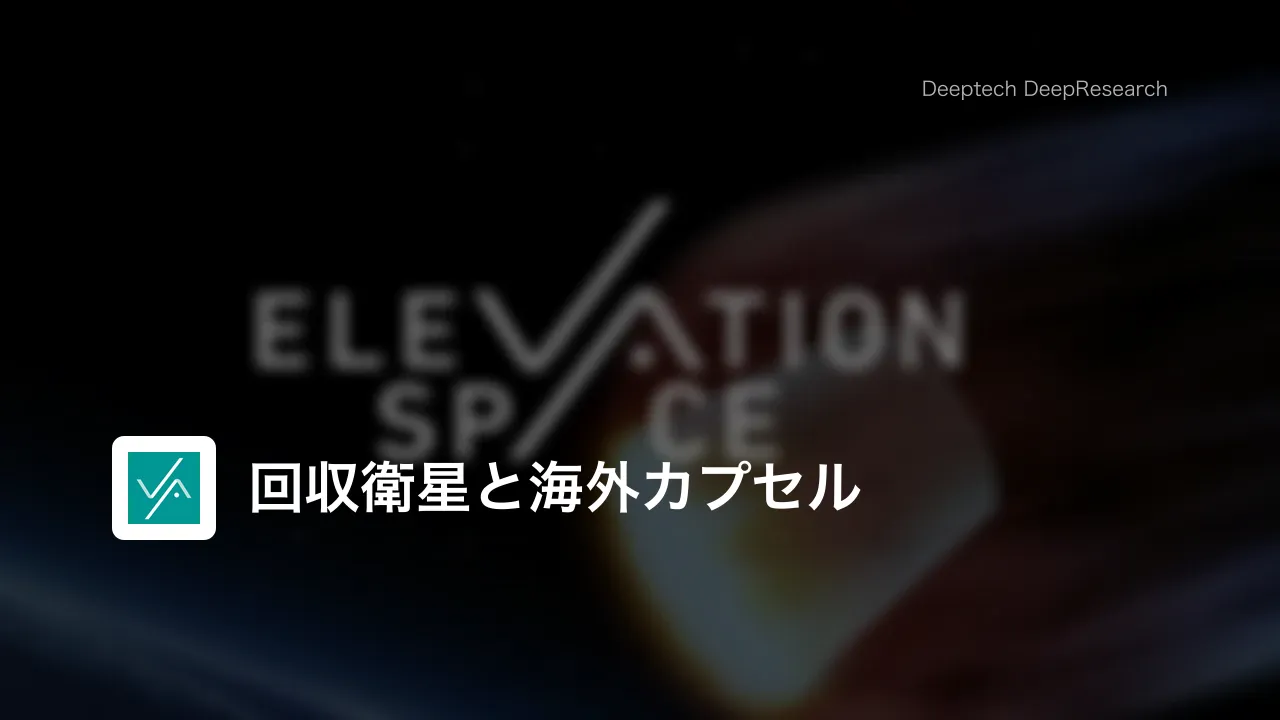 ElevationSpaceの回収衛星は、海外のカプセルと何が違うのか