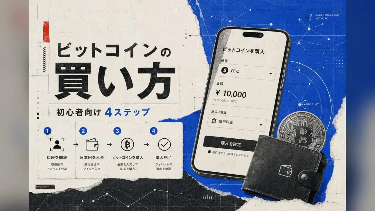 ビットコインの買い方・始め方|初心者向けに4ステップで完全解説