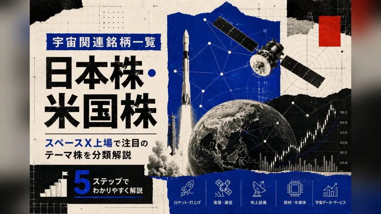 宇宙関連銘柄一覧【日本株・米国株】|スペースX上場で注目のテーマ株を分類解説
